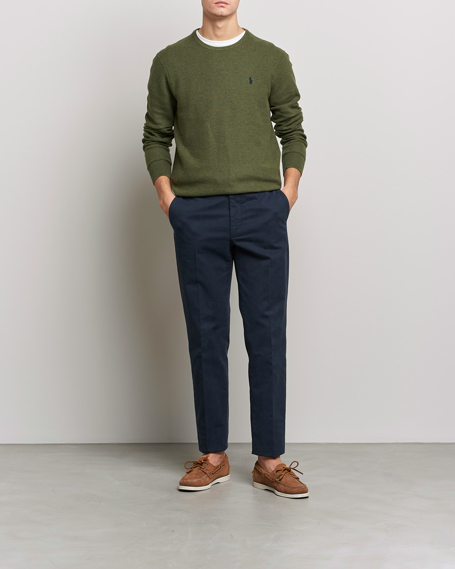 Uomini | Maglieria | Polo Ralph Lauren | Textured Knitted Crew Neck Olive Heather