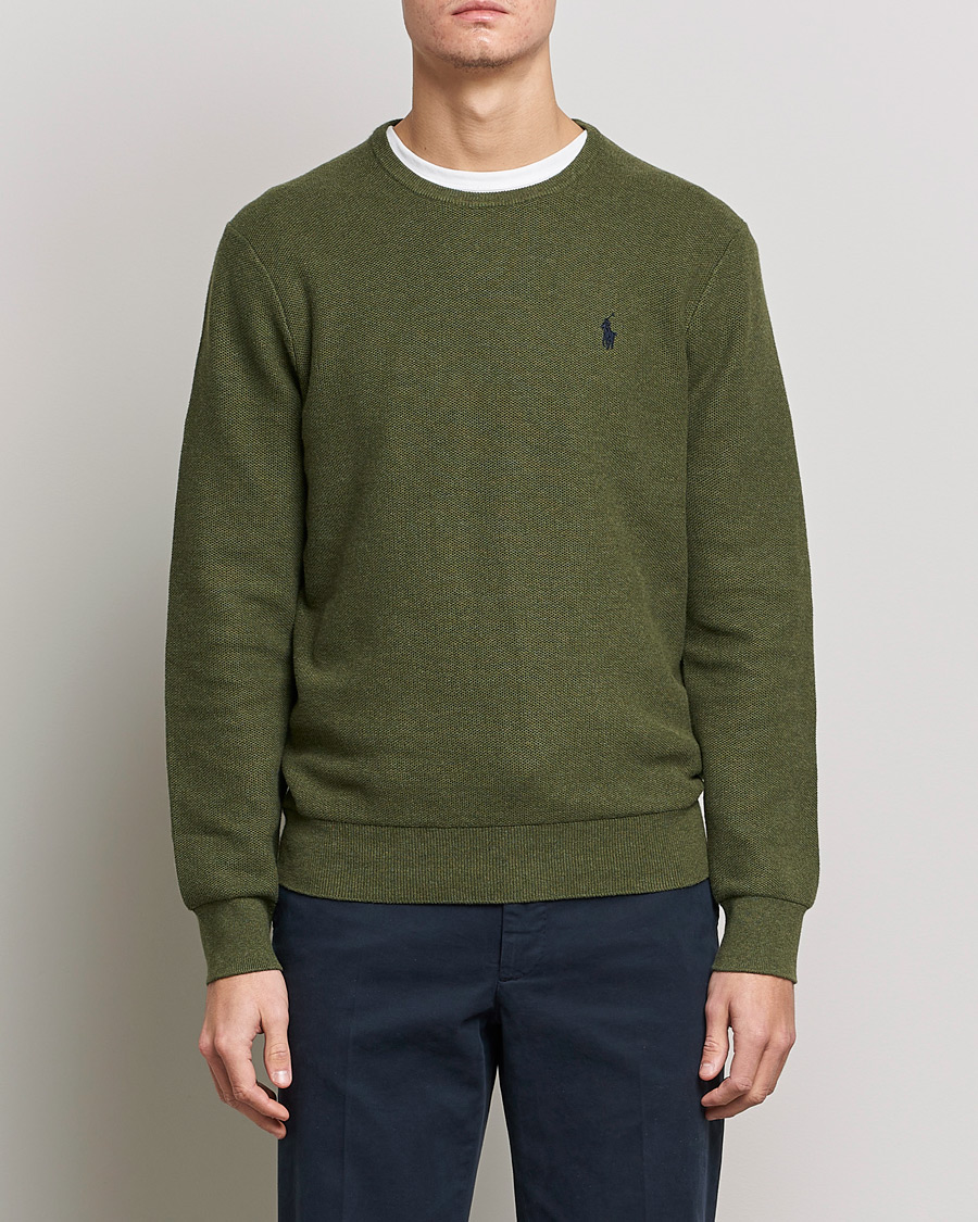 Uomini | Maglieria | Polo Ralph Lauren | Textured Knitted Crew Neck Olive Heather
