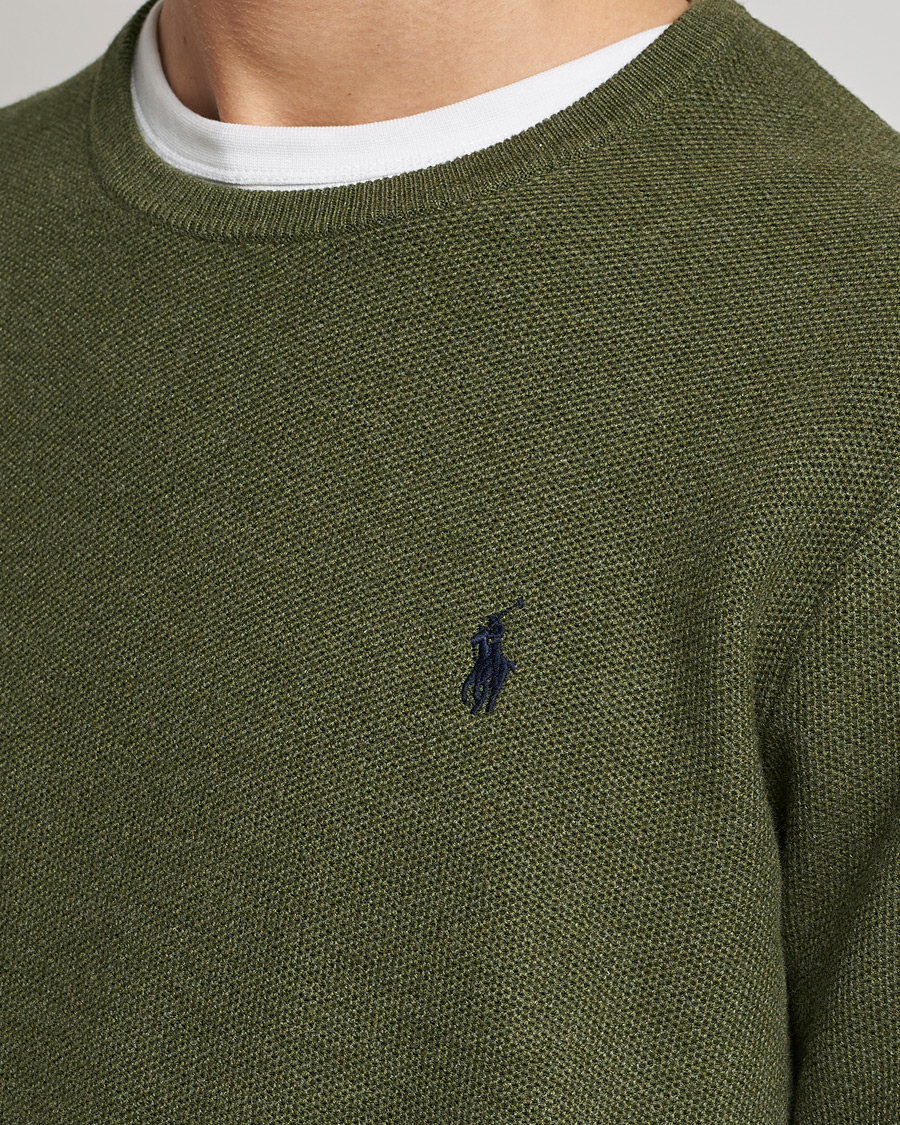 Uomini | Maglieria | Polo Ralph Lauren | Textured Knitted Crew Neck Olive Heather