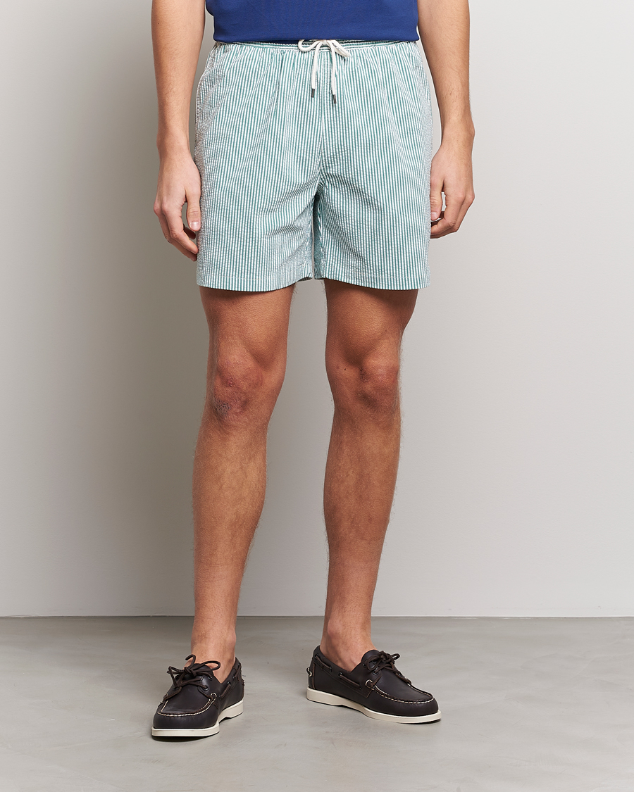 Uomini | Costumi da bagno | Polo Ralph Lauren | Recycled Traveler Seersucker Swimshorts Green