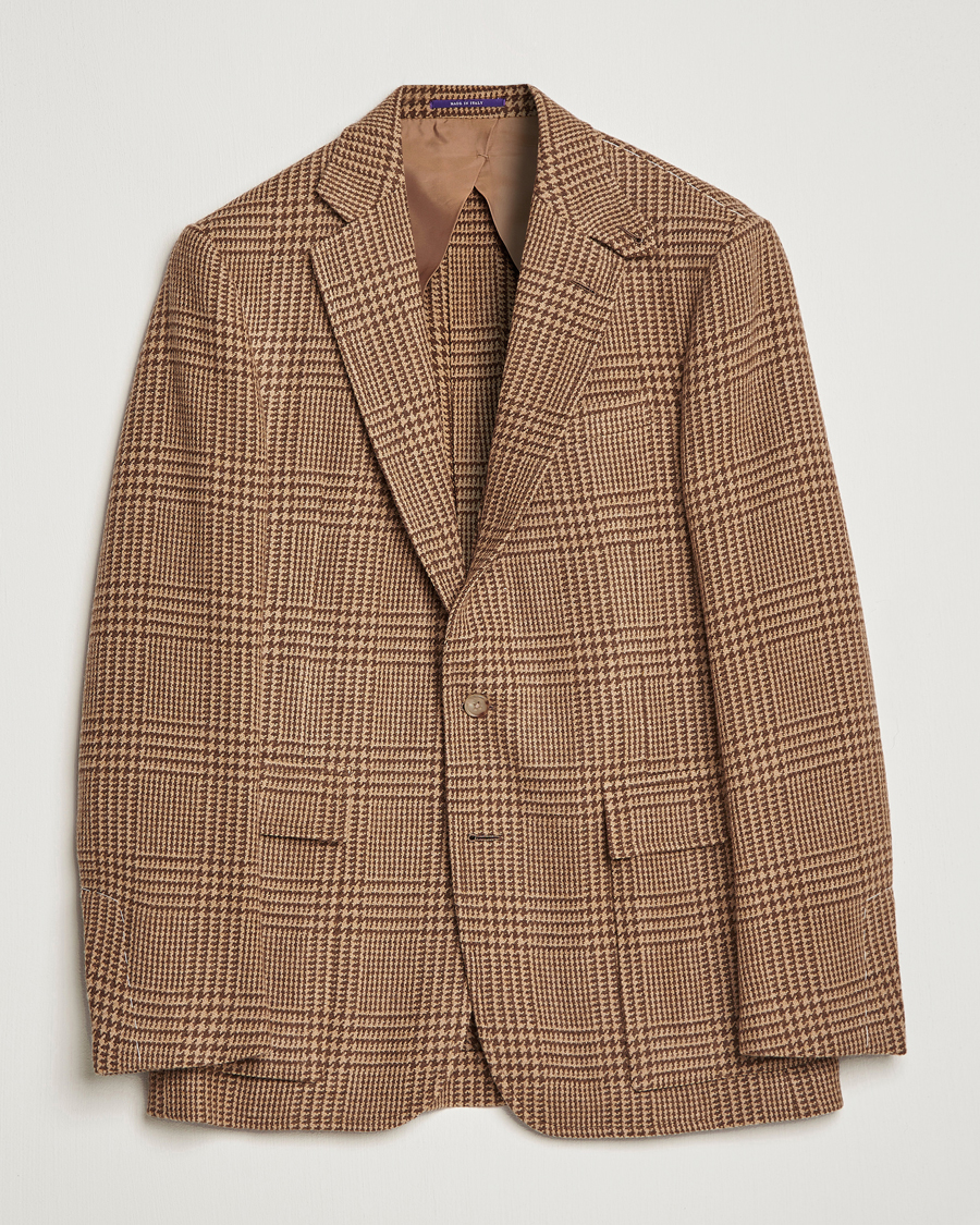 Uomini | Blazers | Ralph Lauren Purple Label | Glenplaid Sportcoat Beige/Brown