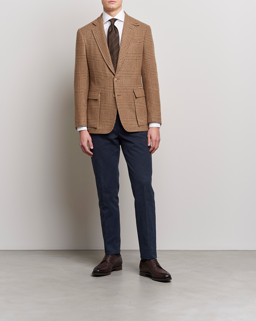 Uomini | Blazers | Ralph Lauren Purple Label | Glenplaid Sportcoat Beige/Brown