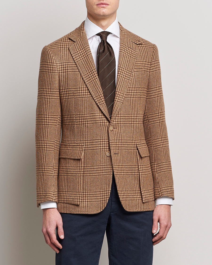 Uomini | Blazers | Ralph Lauren Purple Label | Glenplaid Sportcoat Beige/Brown