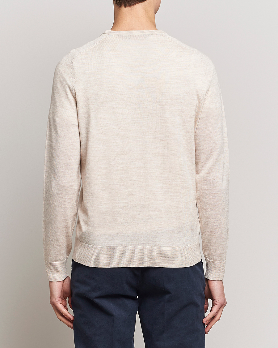 Uomini | Maglieria | Morris | Merino Crew Neck Pullover Ecru