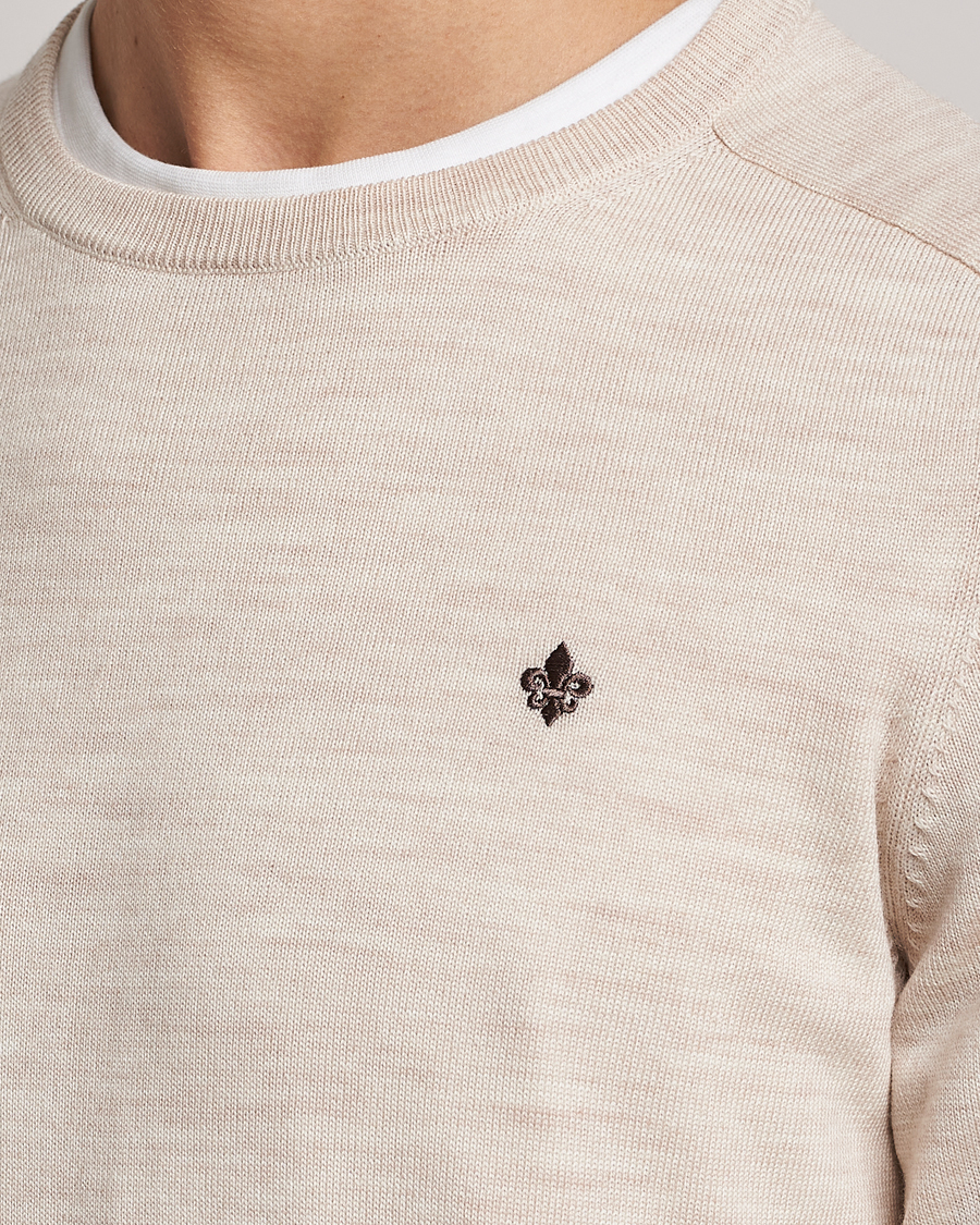 Uomini | Maglieria | Morris | Merino Crew Neck Pullover Ecru