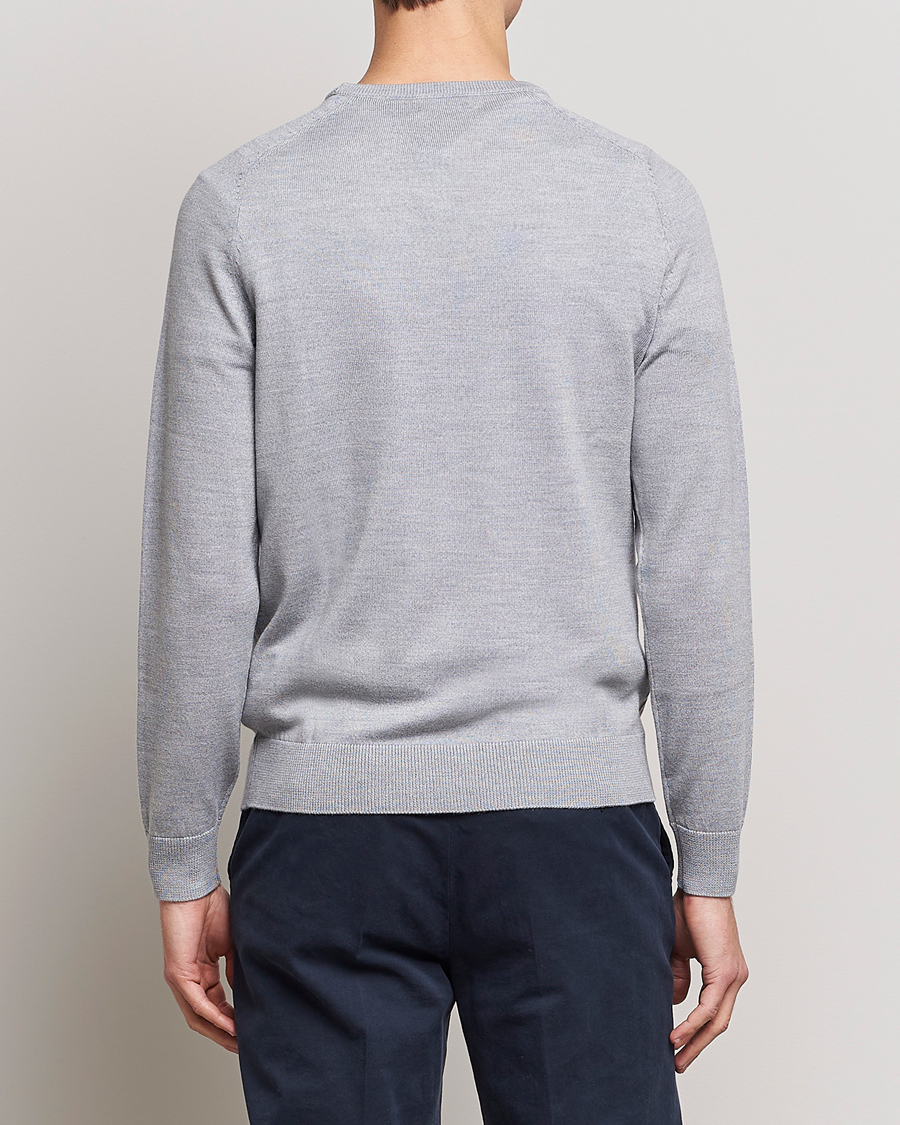 Uomini | Maglieria | Morris | Merino Crew Neck Pullover Grey