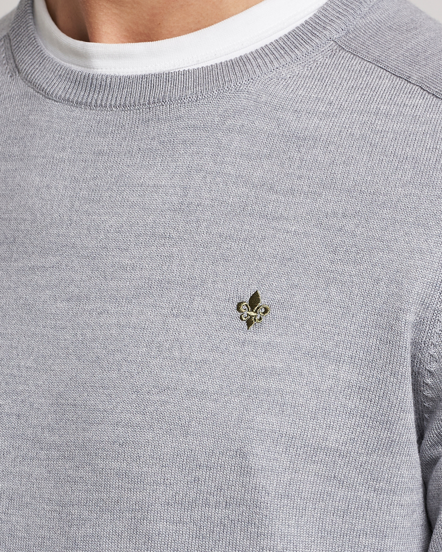 Uomini | Maglieria | Morris | Merino Crew Neck Pullover Grey