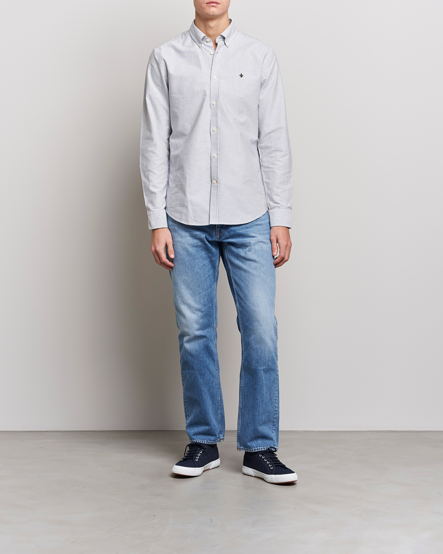 Uomini | Camicie | Morris | Douglas Oxford Striped Shirt Blue