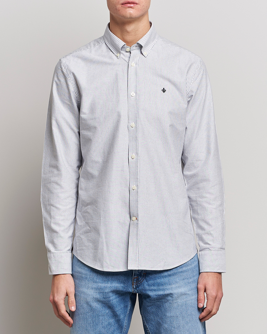 Uomini | Camicie | Morris | Douglas Oxford Striped Shirt Blue