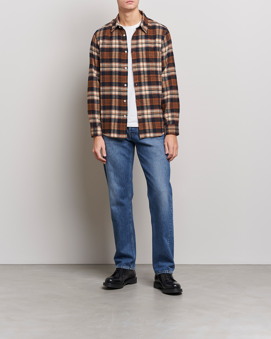 Uomini | Camicie | NN07 | Arne Brushed Cotton Checked Shirt Multi