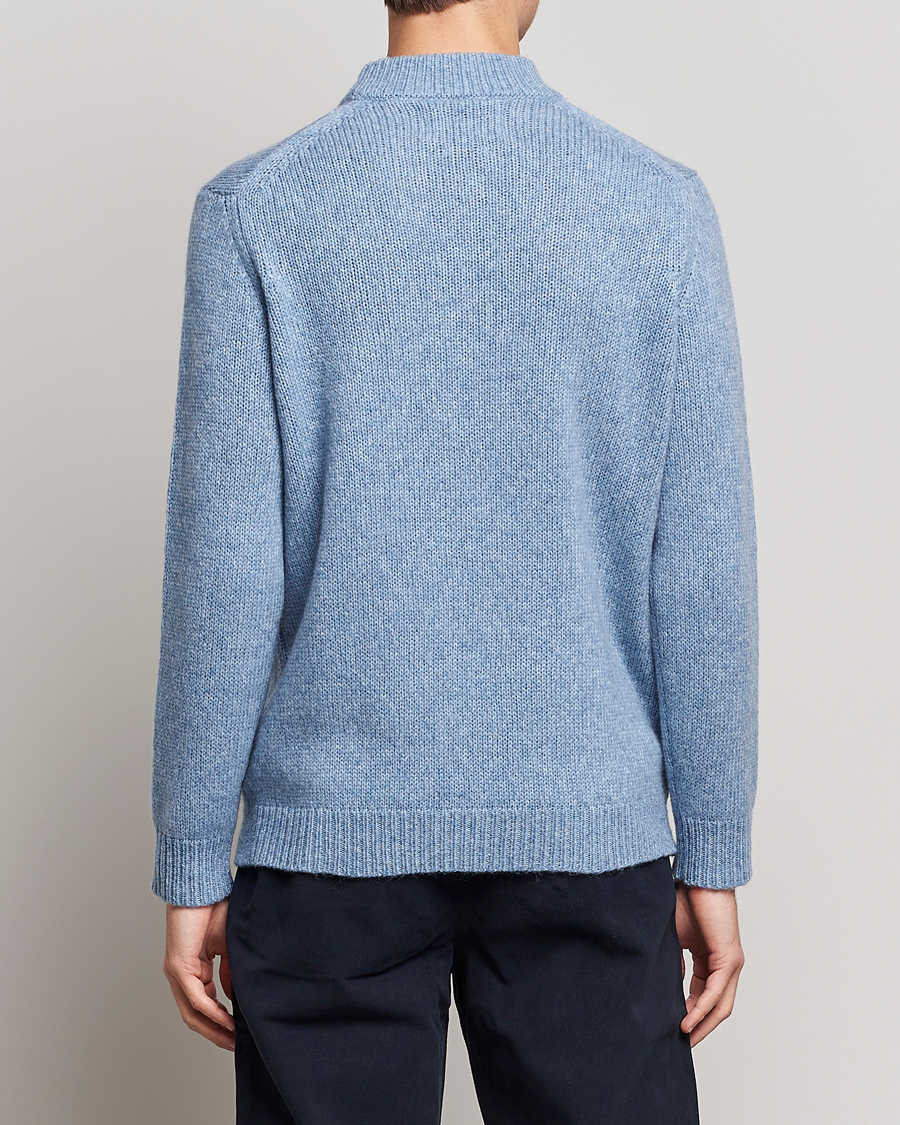 Uomini | Maglieria | NN07 | Nick Knitted Merino Mock Neck Light Blue Melange