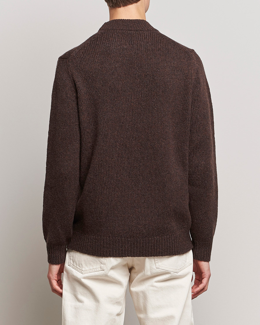 Uomini | Maglieria | NN07 | Nick Knitted Merino Mock Neck Dark Brown