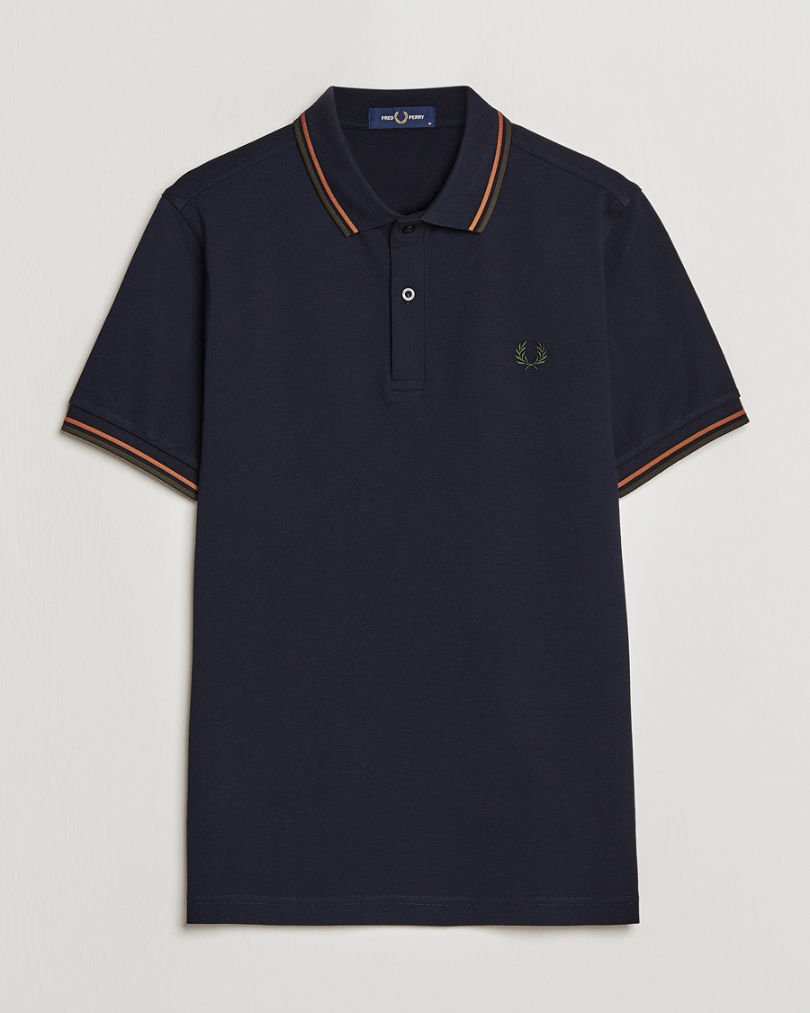 Uomini | Polo | Fred Perry | Twin Tipped Polo Shirt Navy Night Green