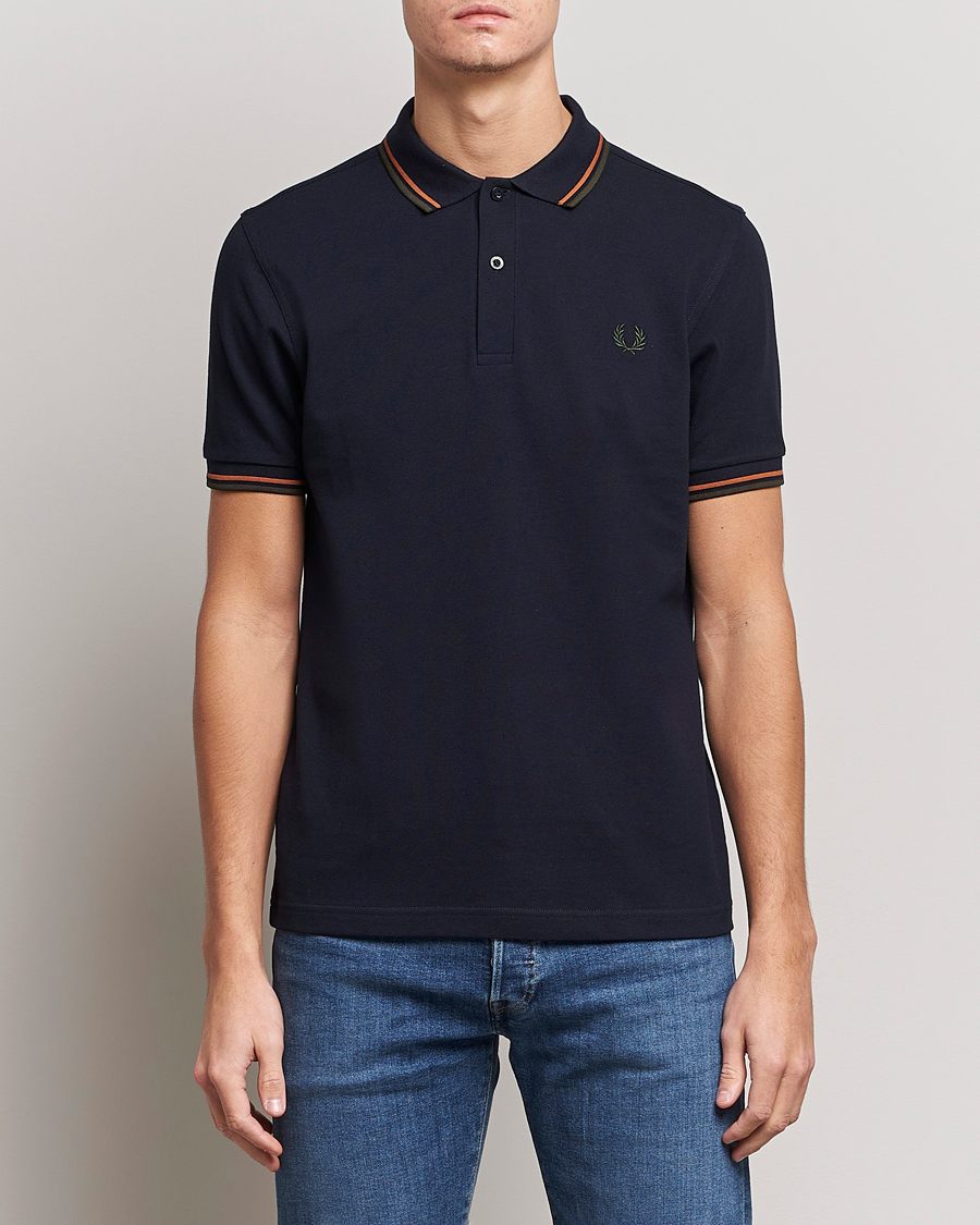 Uomini | Polo | Fred Perry | Twin Tipped Polo Shirt Navy Night Green