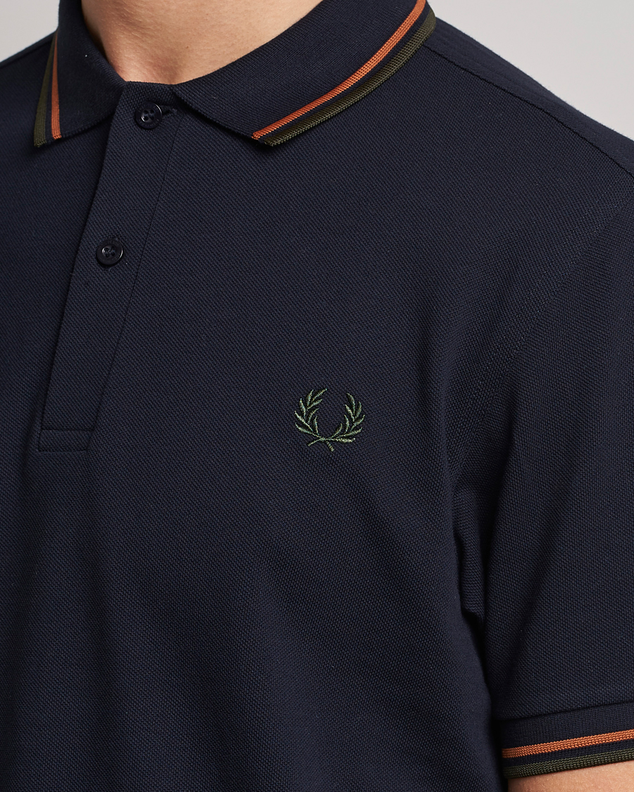 Uomini | Polo | Fred Perry | Twin Tipped Polo Shirt Navy Night Green