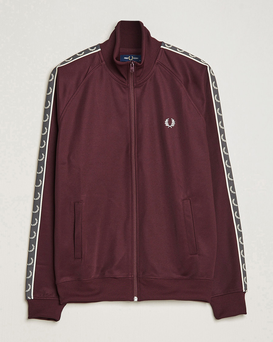 Uomini | Maglieria | Fred Perry | Taped Track Jacket Oxblood