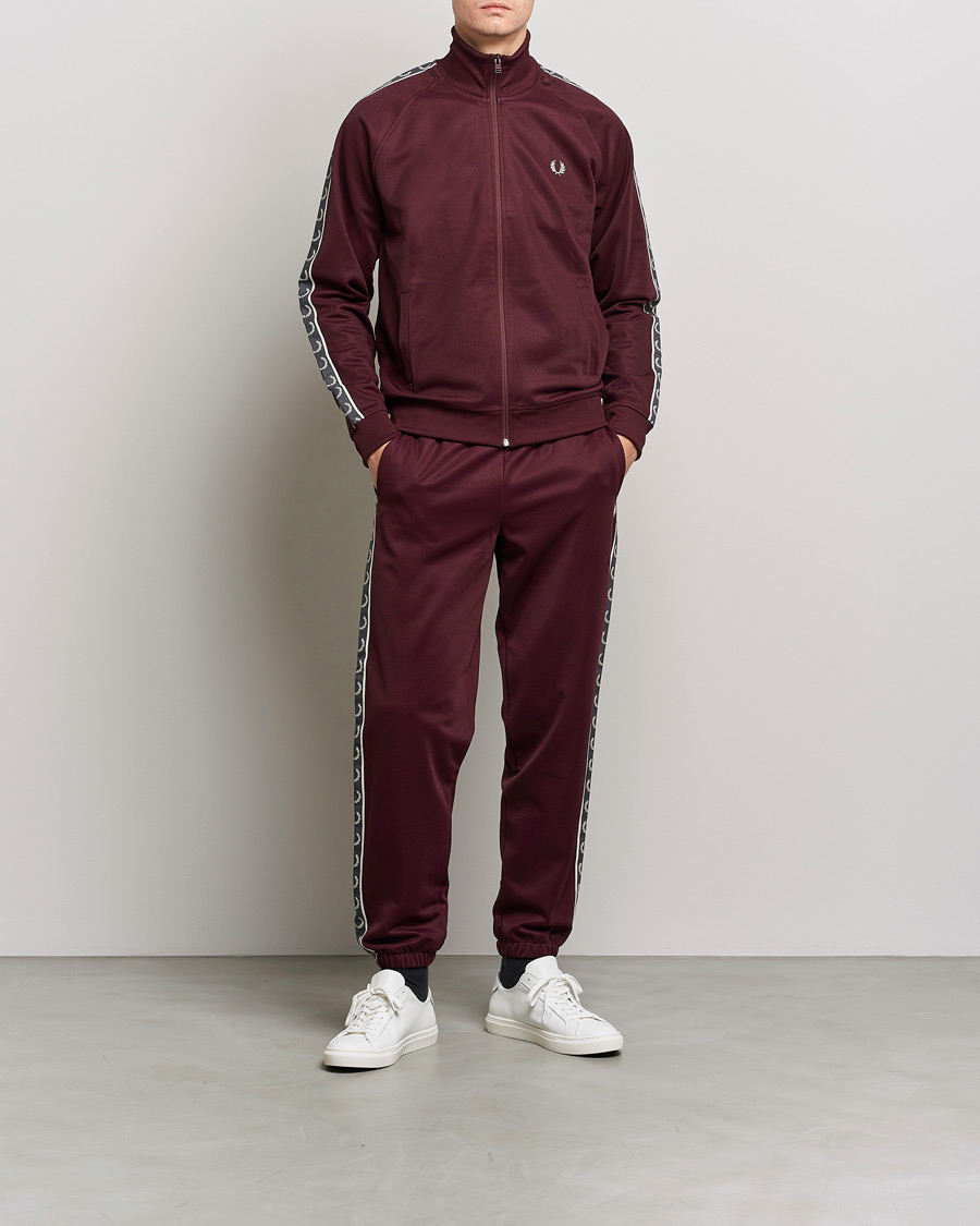 Uomini | Maglieria | Fred Perry | Taped Track Jacket Oxblood