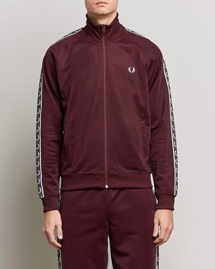 Uomini | Maglieria | Fred Perry | Taped Track Jacket Oxblood