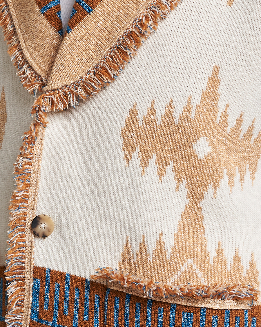 Uomini | Maglieria | Alanui | Icon Cashmere Jacquard Cardigan Chalk