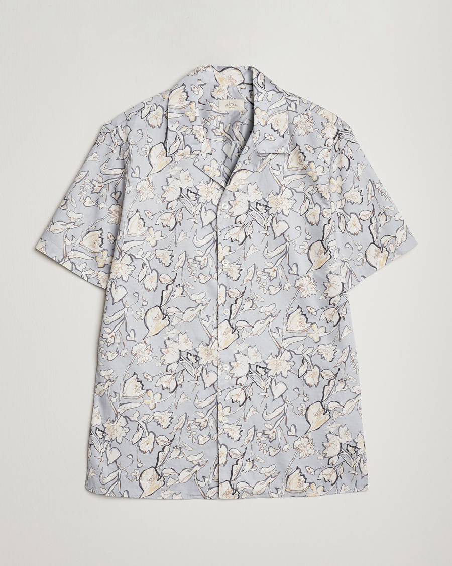 Uomini | Camicie | Altea | Printed Bowling Shirt Light Grey