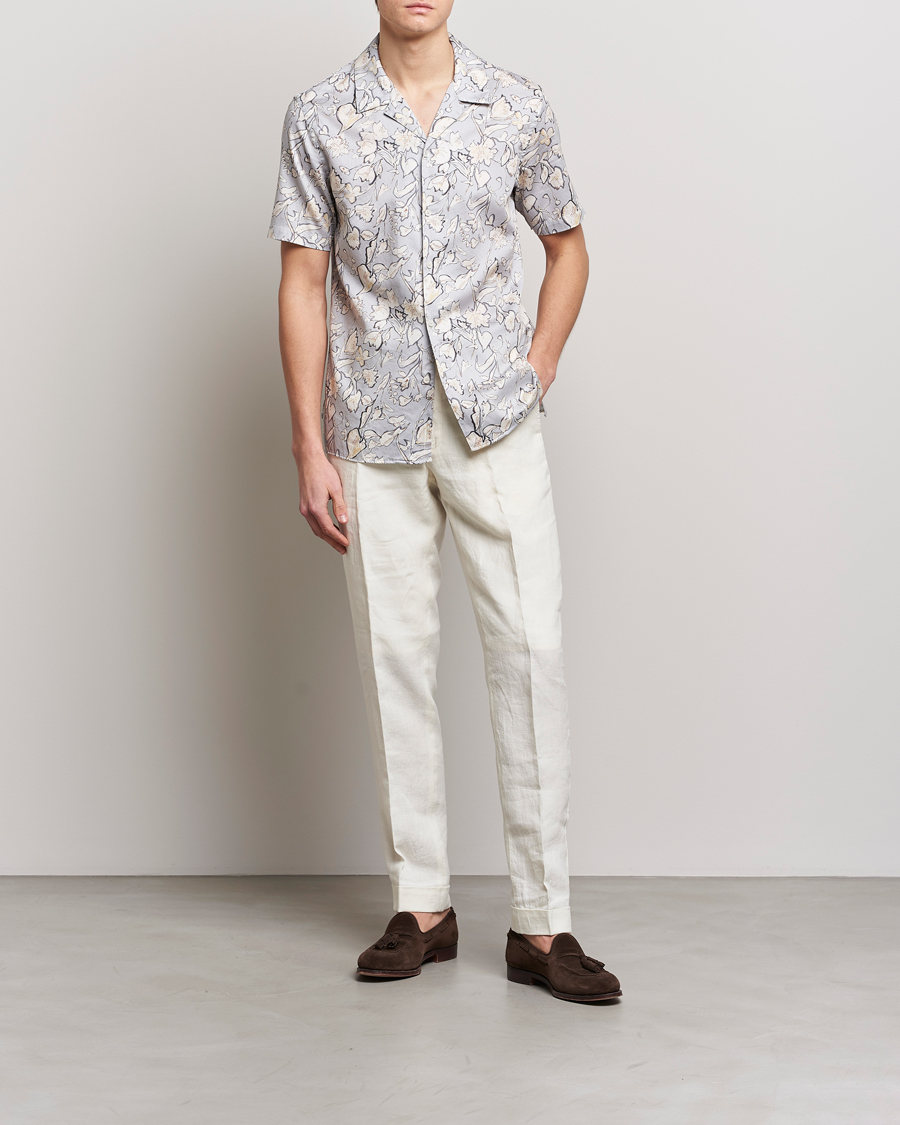 Uomini | Camicie | Altea | Printed Bowling Shirt Light Grey