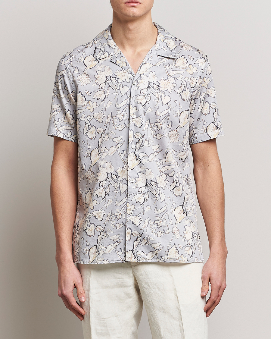 Uomini | Camicie | Altea | Printed Bowling Shirt Light Grey