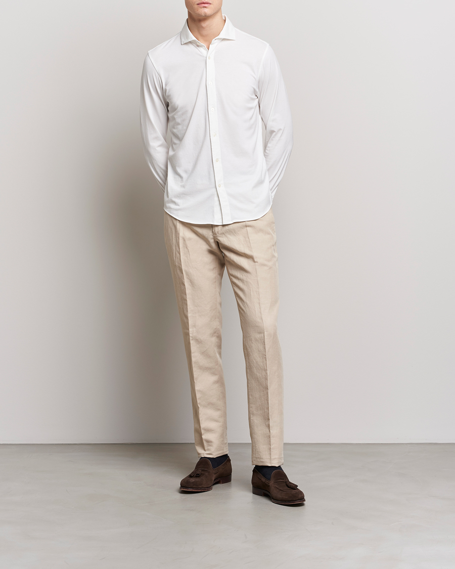 Uomini | Camicie | Altea | Jersey Stretch Shirt White