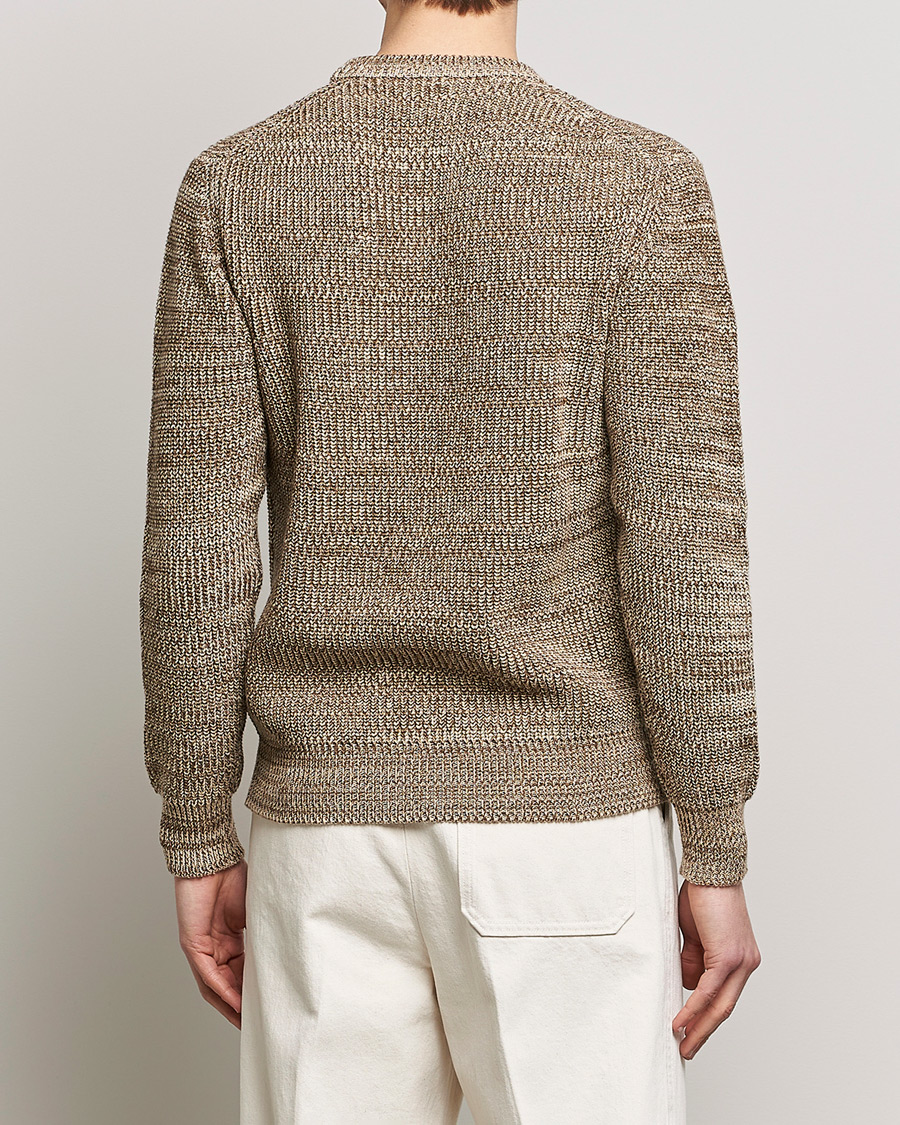 Uomini | Maglieria | Altea | Rib Cotton Sweater Brown Melange