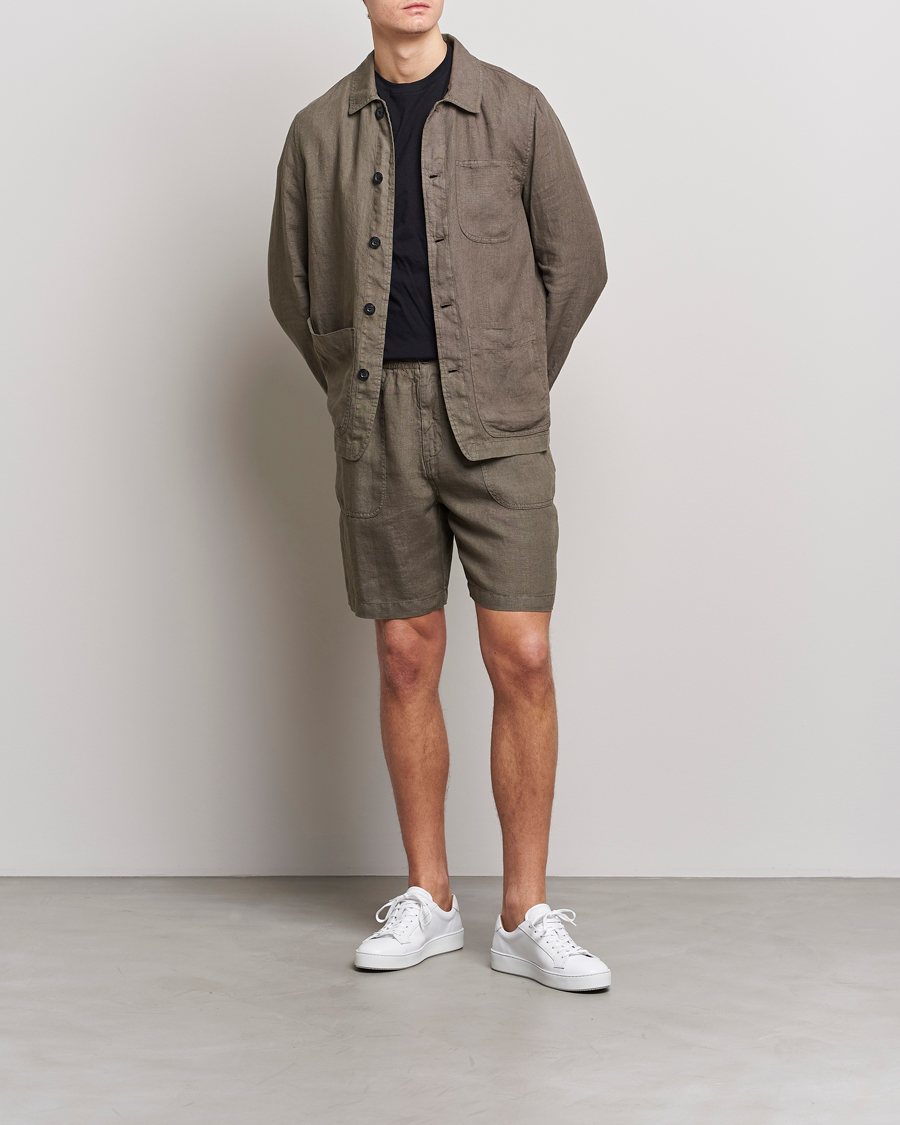 Uomini | Pantaloncini | Altea | Linen Shorts Olive