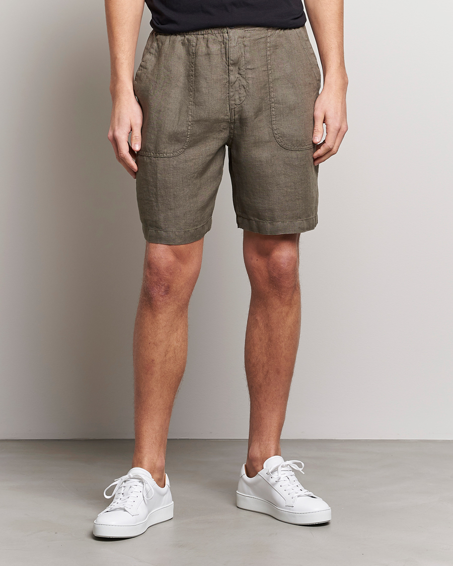 Uomini | Pantaloncini | Altea | Linen Shorts Olive