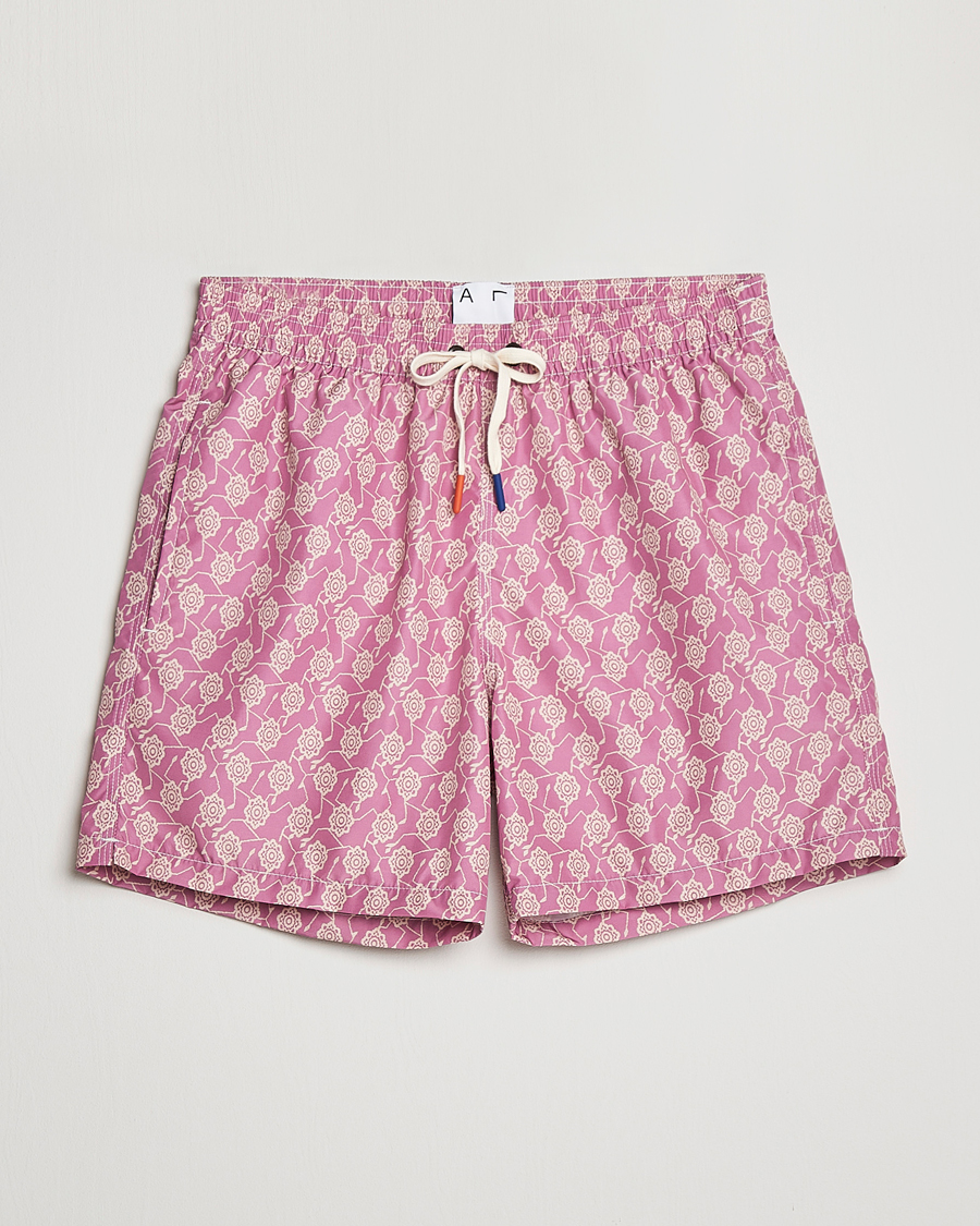 Uomini | Costumi da bagno | Altea | Printed Swim Trunks Pale Burgundy