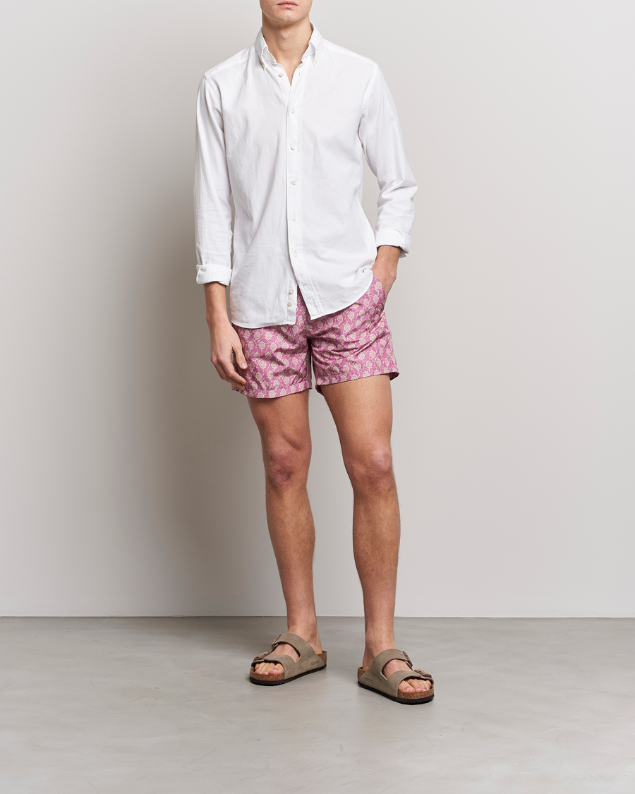 Uomini | Costumi da bagno | Altea | Printed Swim Trunks Pale Burgundy