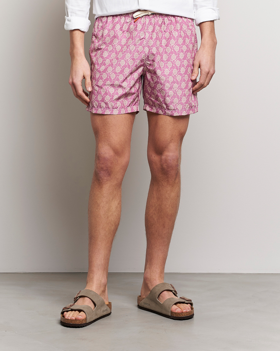 Uomini | Costumi da bagno | Altea | Printed Swim Trunks Pale Burgundy