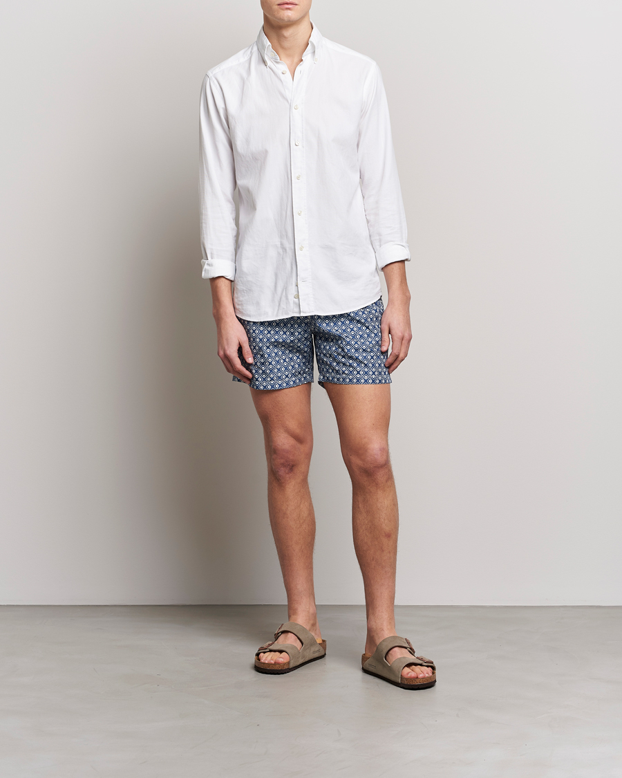 Uomini | Costumi da bagno | Altea | Printed Swim Trunks Navy