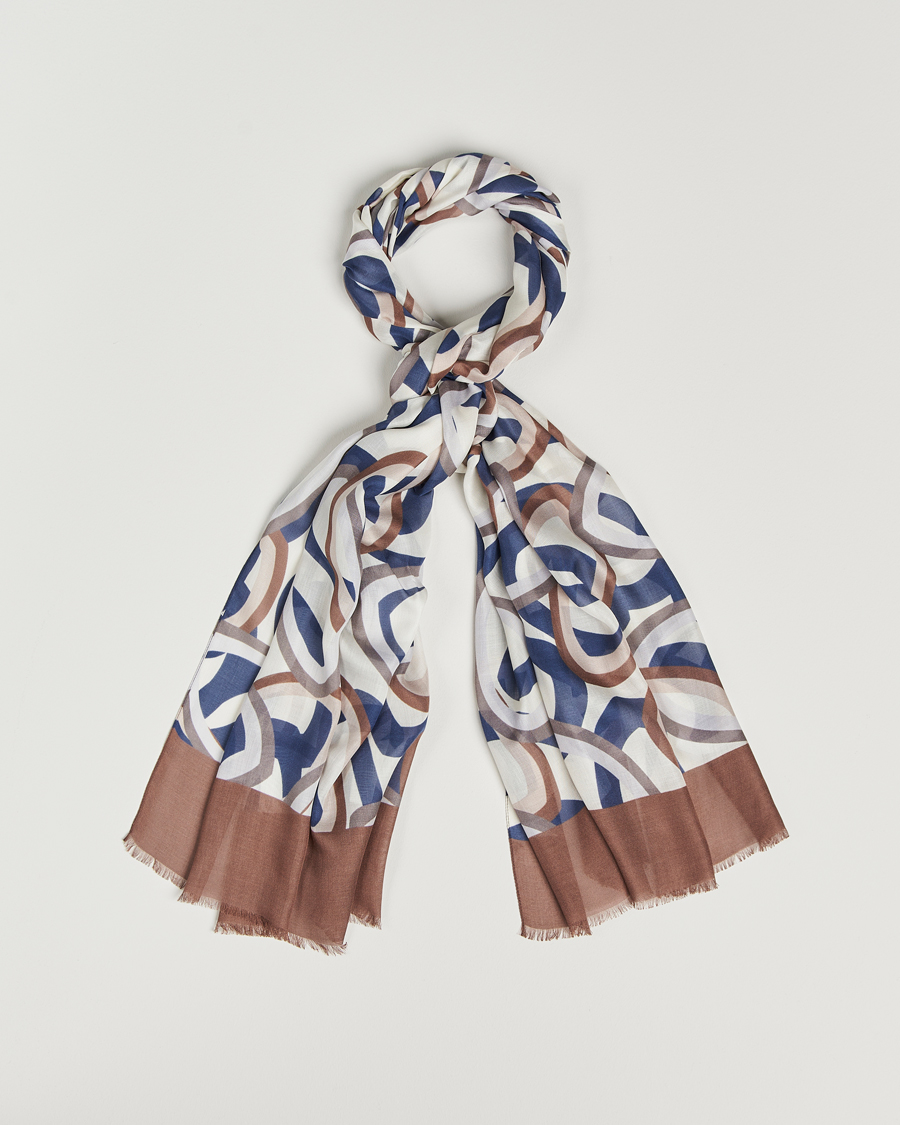 Uomini | Altea Printed Scarf Navy/Brown | Altea | Printed Scarf Navy/Brown