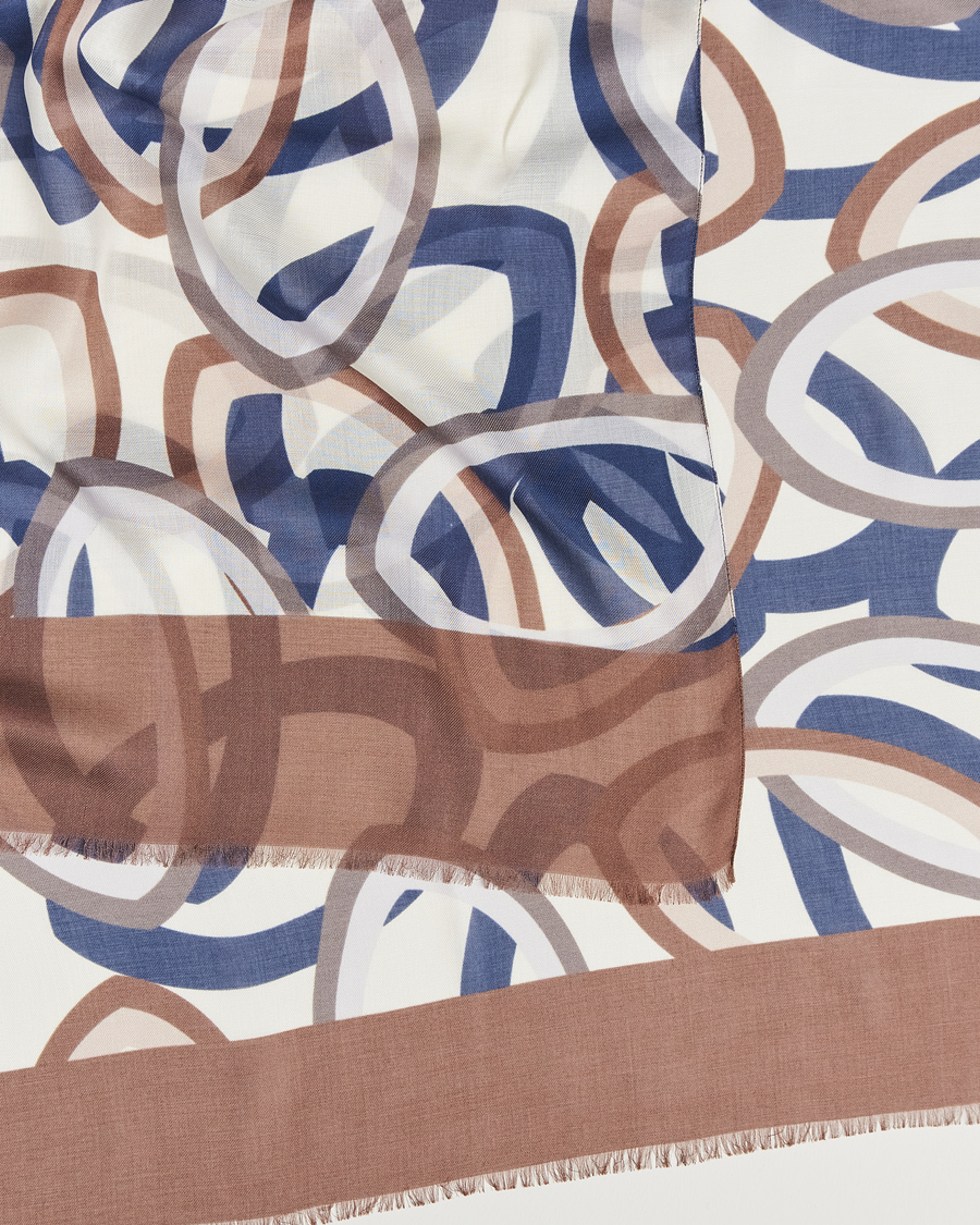 Uomini | Altea Printed Scarf Navy/Brown | Altea | Printed Scarf Navy/Brown