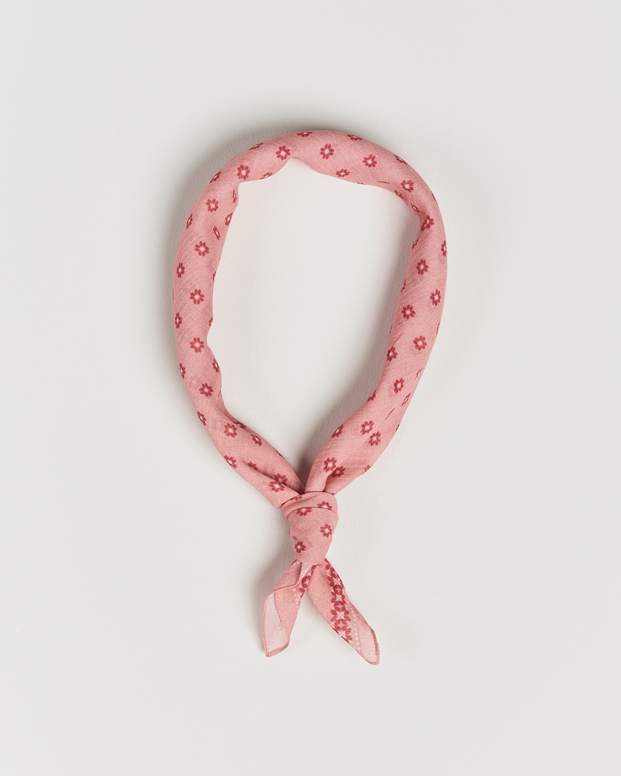 Uomini | Amanda Christensen Cotton Voilé Printed Flower Bandana Red | Amanda Christensen | Cotton Voilé Printed Flower Bandana Red