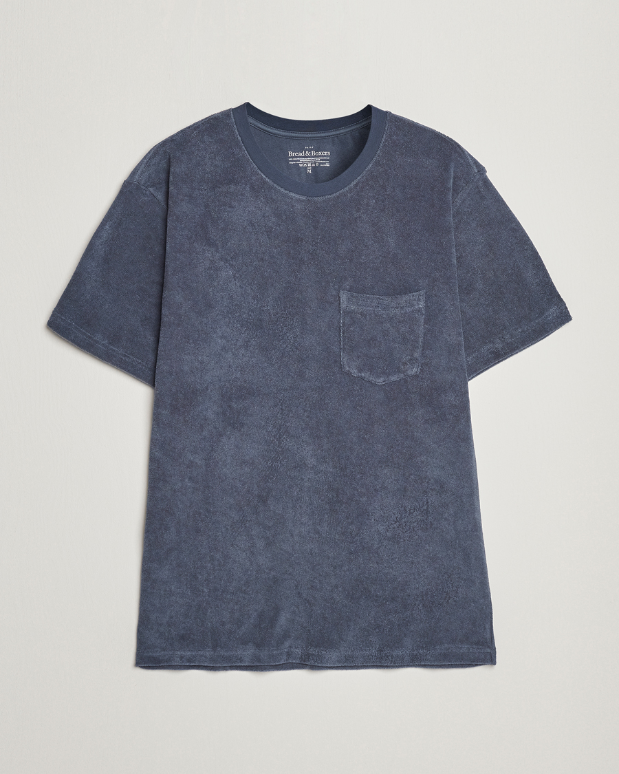 Uomini | T-shirt | Bread & Boxers | Terry Crew Neck T-Shirt Smoky Blue