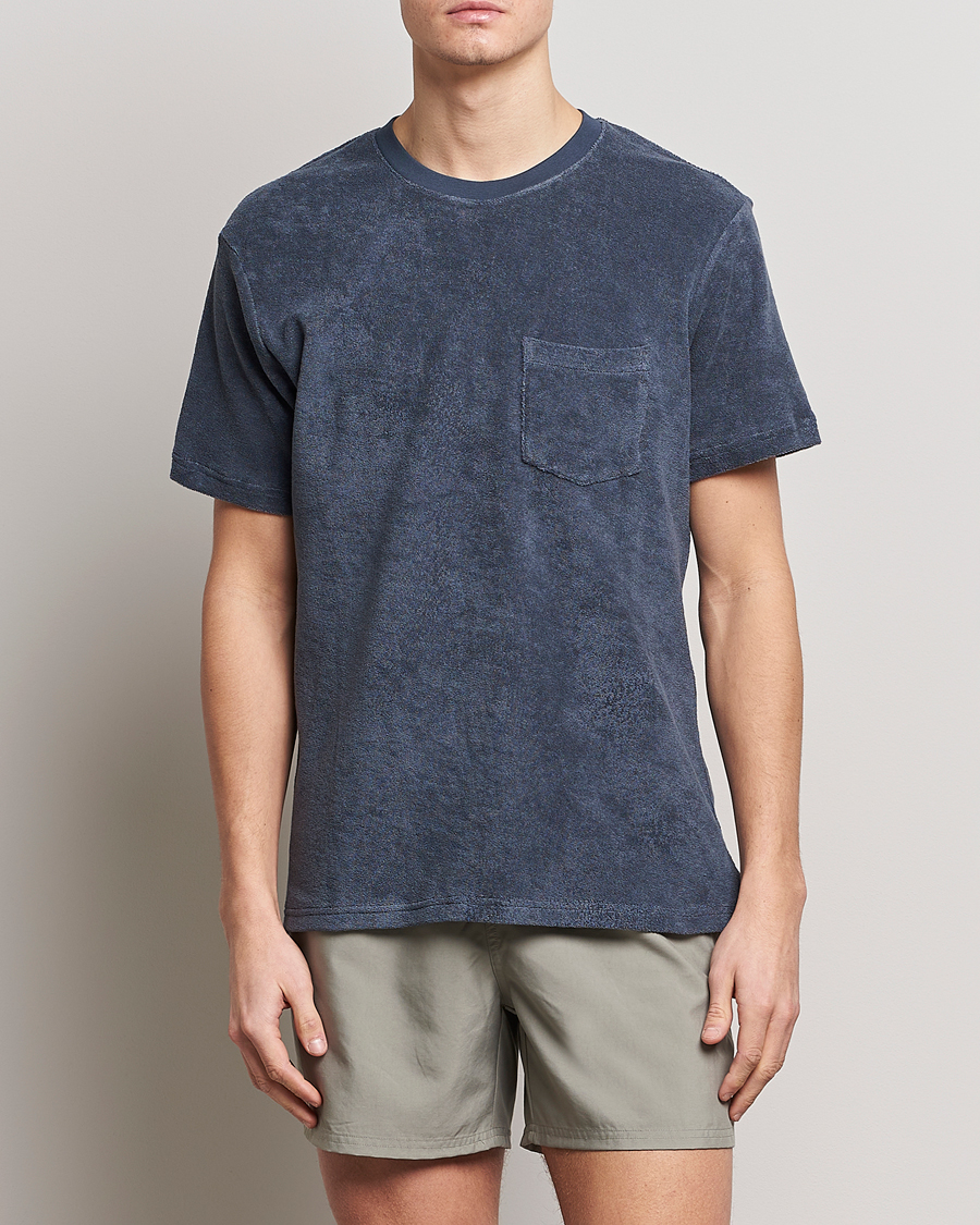 Uomini | T-shirt | Bread & Boxers | Terry Crew Neck T-Shirt Smoky Blue