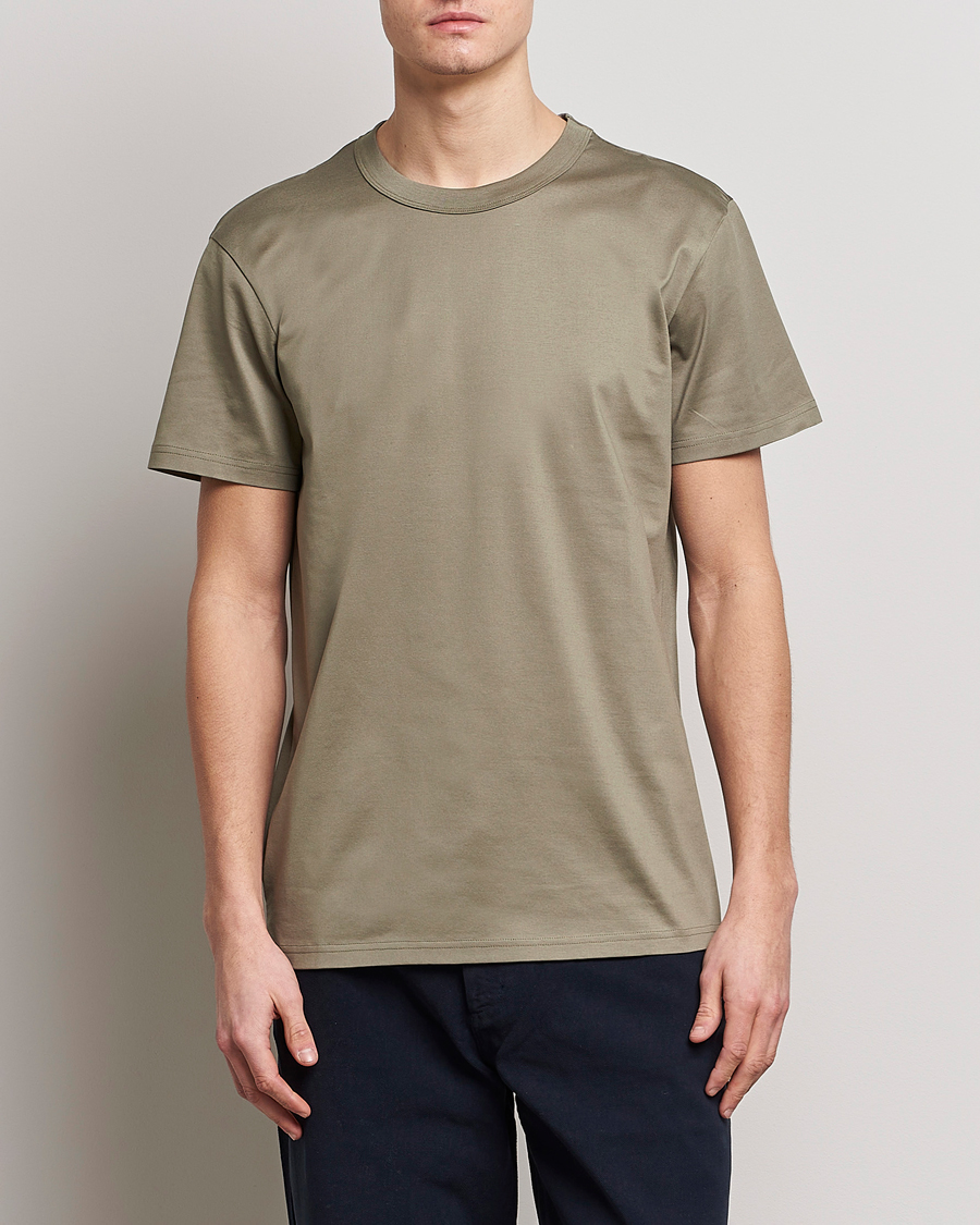 Uomini | T-shirt | Bread & Boxers | Heavy Pima Cotton Crew Neck T-Shirt Sage Green