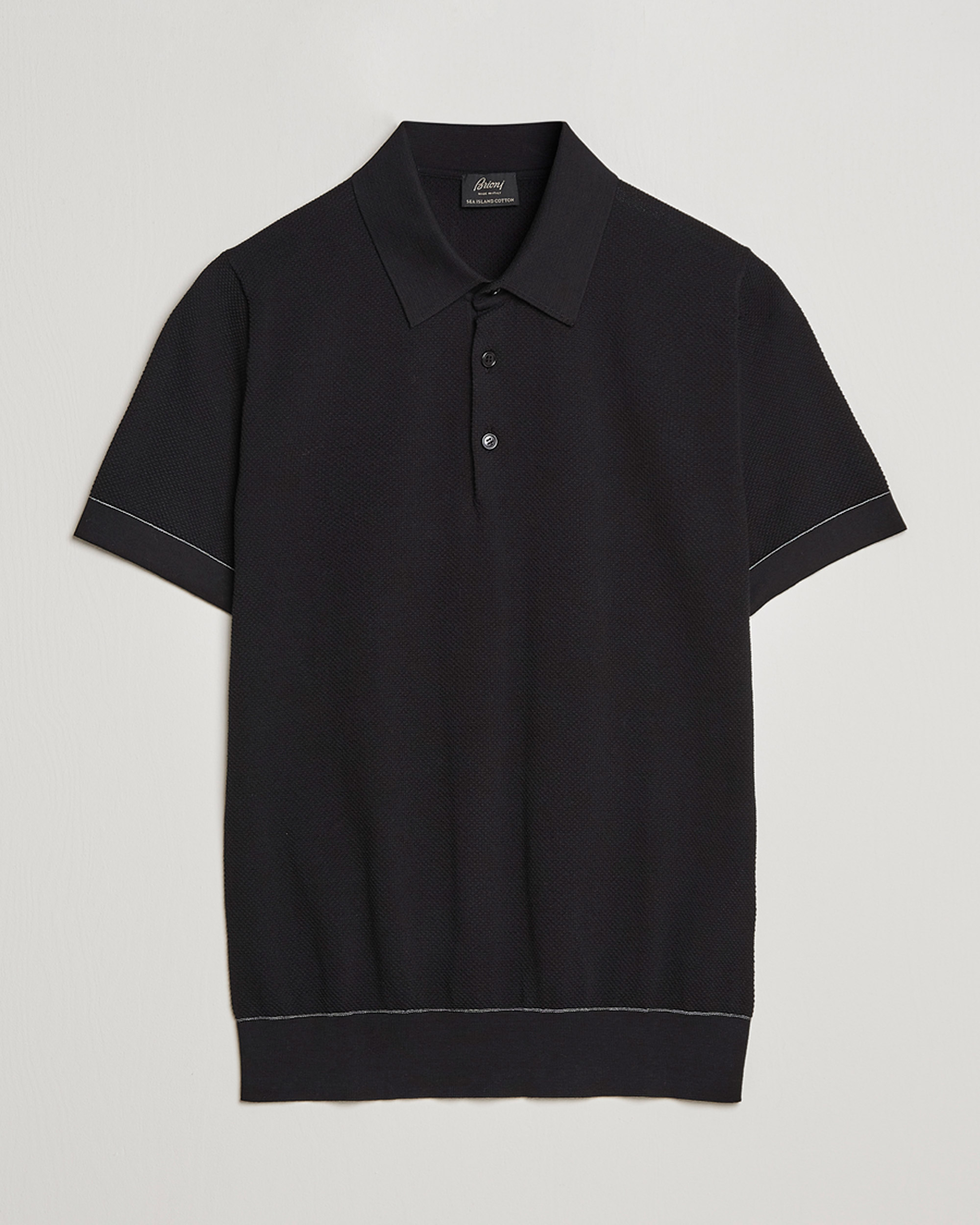 Uomini | Maglieria | Brioni | Sea Island Knit Polo Black