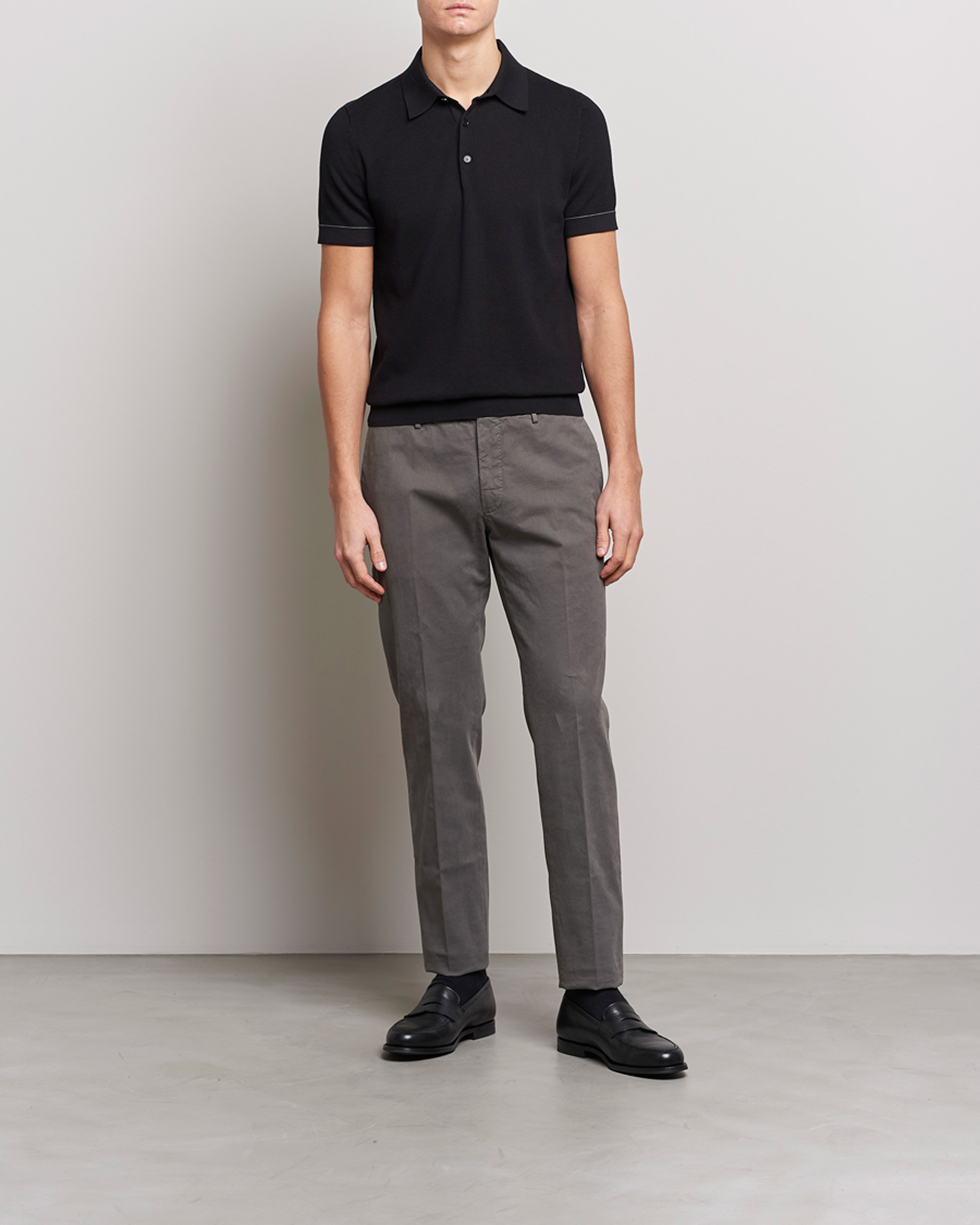 Uomini | Maglieria | Brioni | Sea Island Knit Polo Black