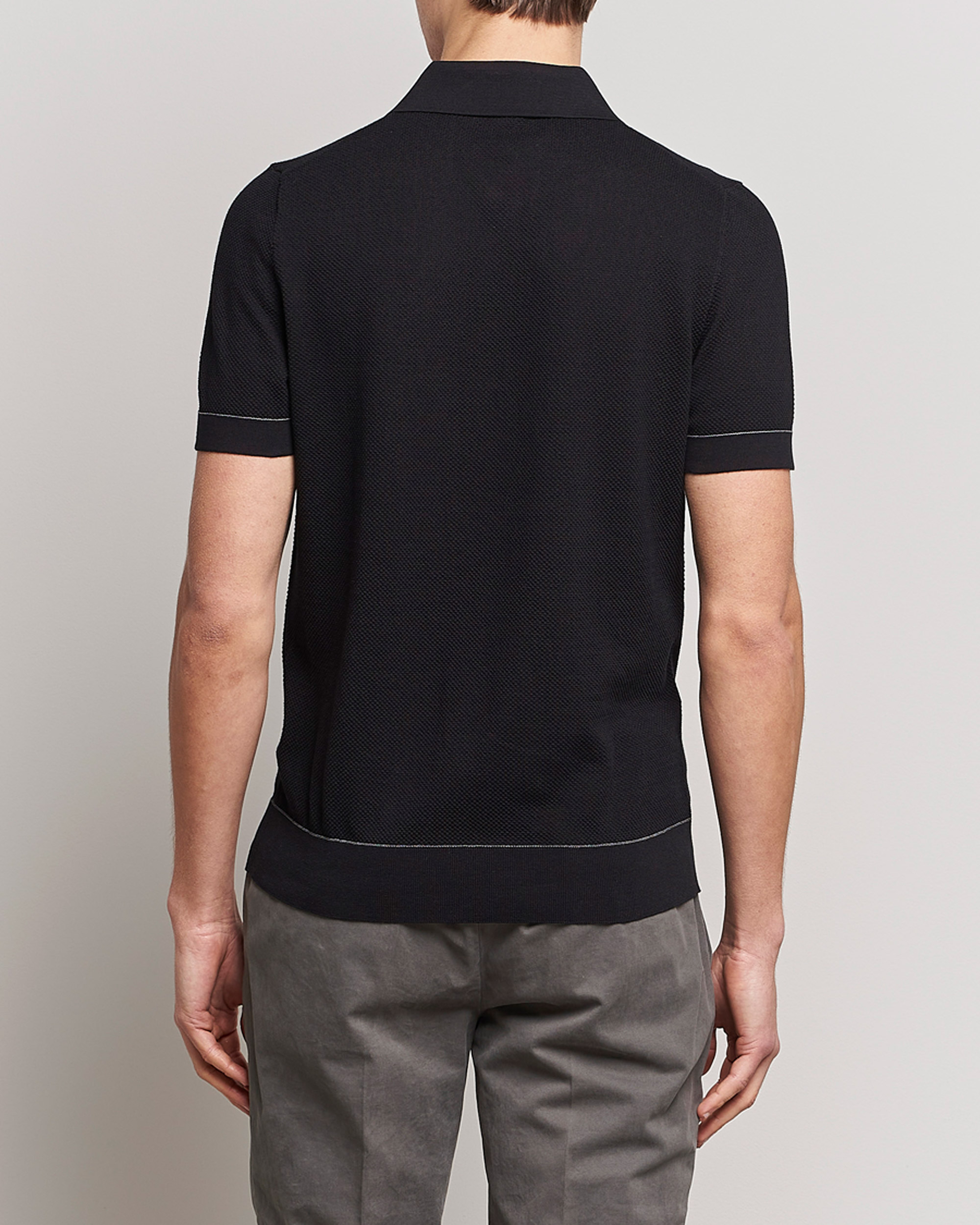 Uomini | Maglieria | Brioni | Sea Island Knit Polo Black
