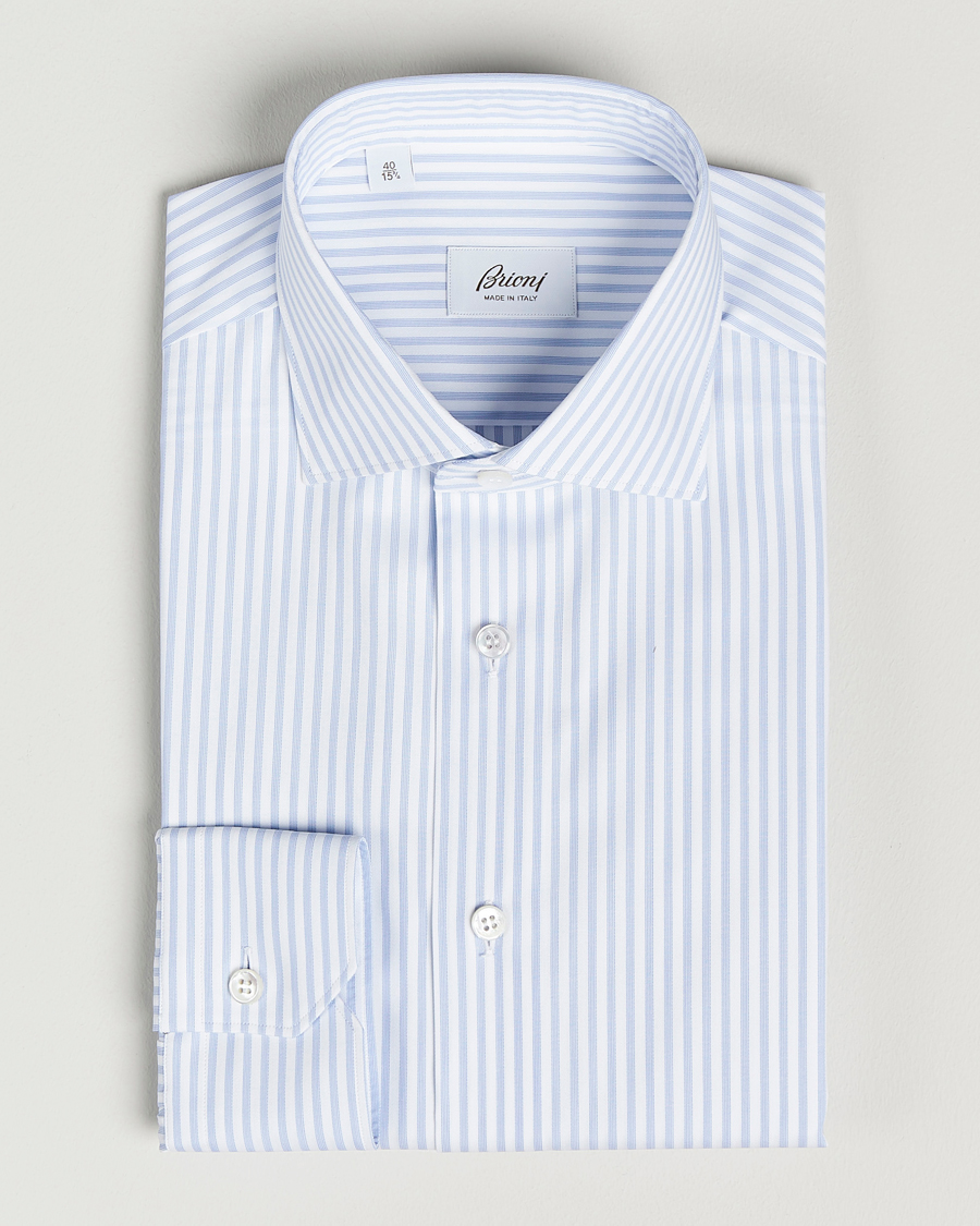 Uomini | Camicie | Brioni | Slim Fit Dress Shirt Light Blue Stripe