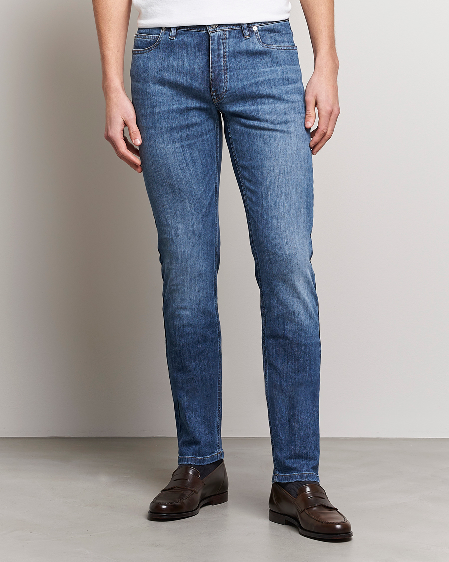 Uomini | Jeans | Brioni | Slim Fit Denim Pants Blue Wash
