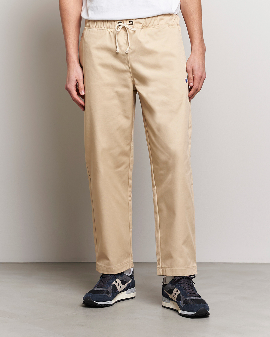 Uomini | Pantaloni | Champion | Straight Fit Twill Drawstring Pants Irish Cream