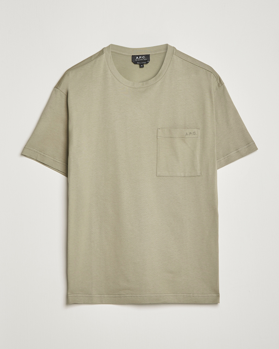 Uomini | T-shirt | A.P.C. | Short Sleeve Pocket T-Shirt Light Olive