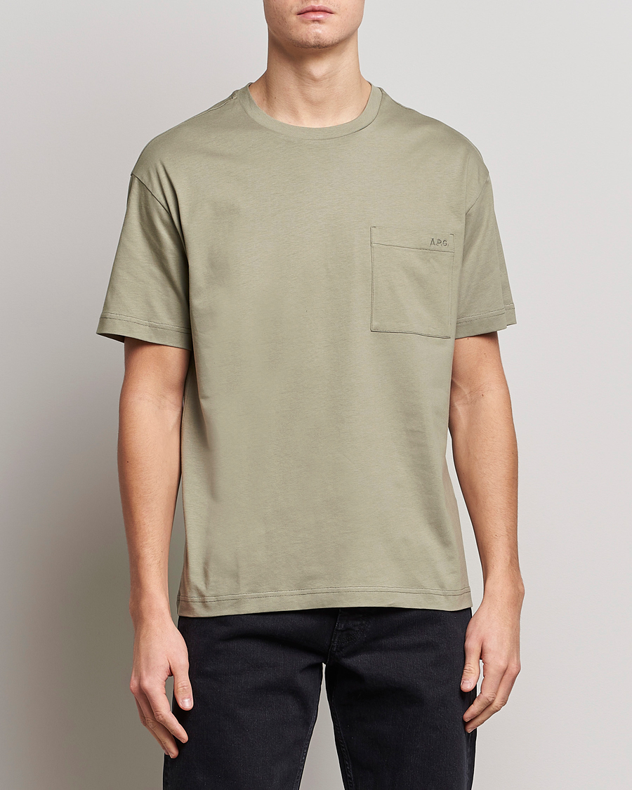 Uomini | T-shirt | A.P.C. | Short Sleeve Pocket T-Shirt Light Olive