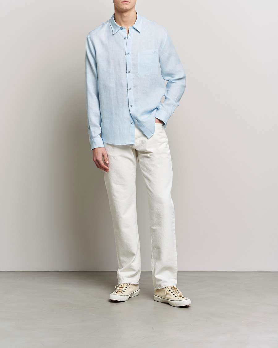 Uomini | Camicie | A.P.C. | Cassel Linen Shirt Light Blue