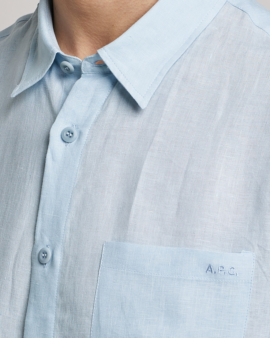 Uomini | Camicie | A.P.C. | Cassel Linen Shirt Light Blue